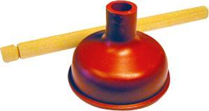 Produktbild Gottfred P Gummireiniger/Schrubber Ø135mm mit Holzgriff und rotem Saugnapf aus TPE-Gummi (1 Stk.)