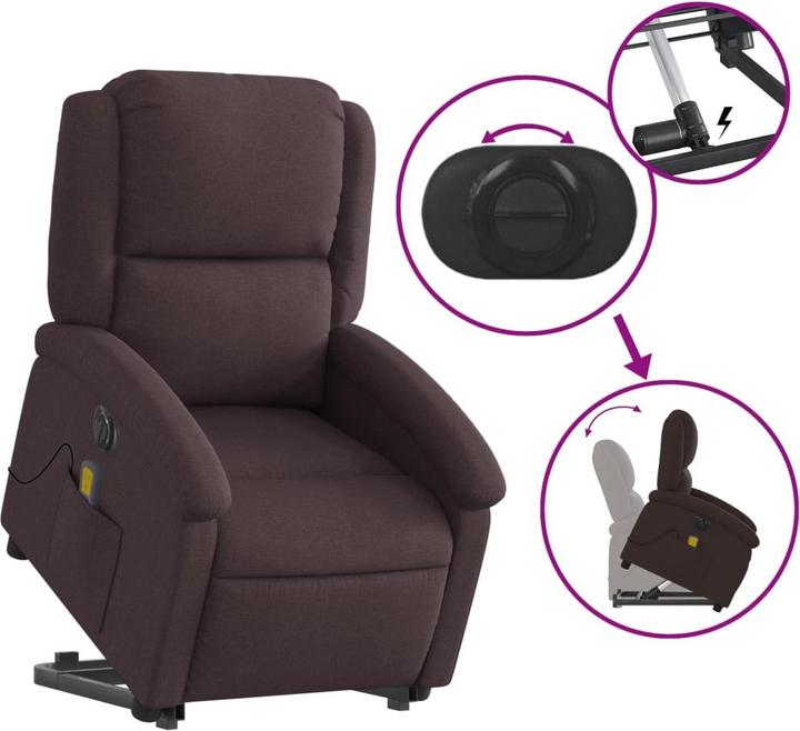 Produktbild VidaXL Elektrischer Massagesessel mit Aufstehhilfe Stoff