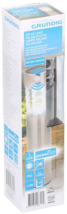 Produktbild Grundig Edelstahl LED Solarlampe mit Erdspiess