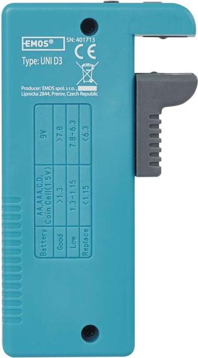 Produktbild Emos Batterieprüfgerät AA, AAA, C, D, 9V, Knopfzellen