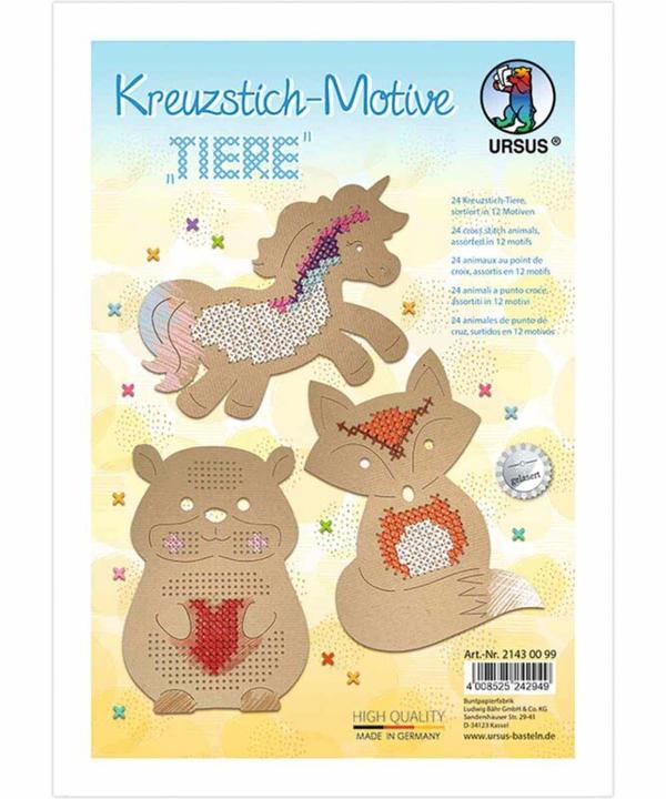 Produktbild Ursus Stickset Kreuzstich Tiere 12 Motive