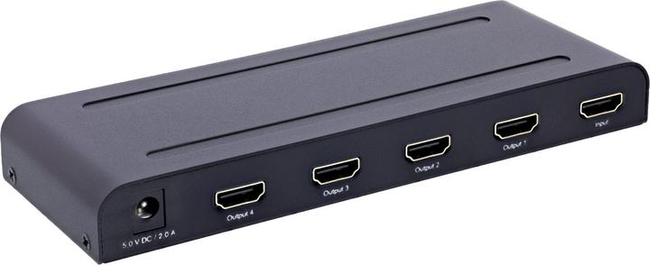 Actual product image InLine HDMI splitter/distributor, 4-way, 4K2K@60Hz compatible