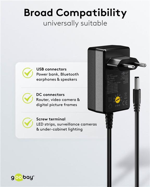 Image du produit Goobay Alimentation universelle