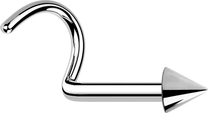 Produktbild Star Piercing Nasenstecker gebogen silber mit Cone (ohne Messing, Chirurgenstahl 316L)