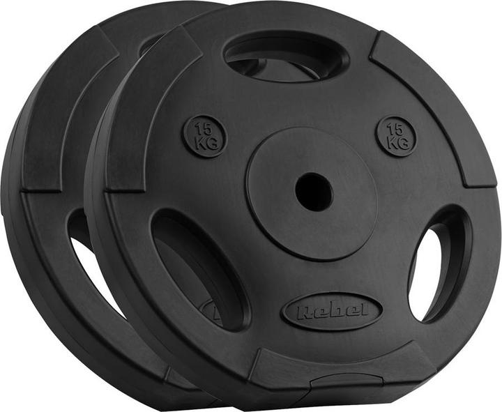 Actual product image Rebel Bituminous weight set 2x15kg bore 31mm disc with handles ACTIVE