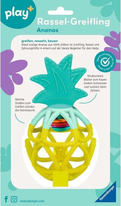 Image du produit Ravensburger 4869 hochet play+ : ananas, aide à la dentition, silicone Jouets pour bébé dès 0 ans