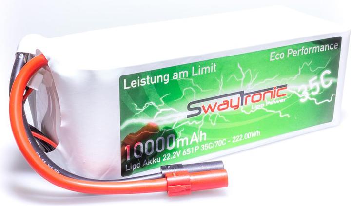 Immagine prodotto Swaytronic LiPo 6S 22.2V 10'000mAh 35C/70C XT150 (22.20 V, 10000 mAh)