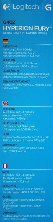 Image du produit Logitech G G402 Hyperion Fury (Filaire)