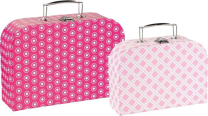 Image du produit Goki Valise à motifs roses, Grande valise : 30 x 20,4 x 9 cm et 25 x 17,7 x 8,5 cm, Serrure en métal.