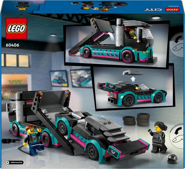 Immagine prodotto LEGO Trasportatore di auto con auto da corsa (60406, LEGO City)