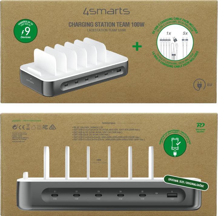 Image du produit 4smarts Station de charge Team 100W 5C/1A incl. 6 câbles (100 W)