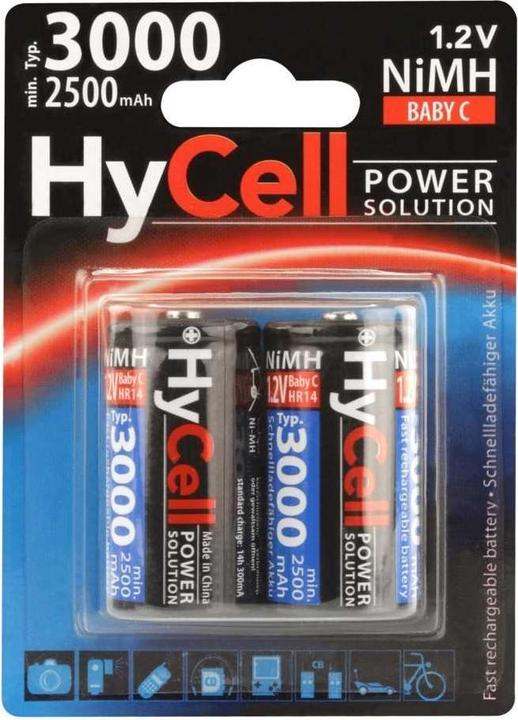 HyCell NiMH Battery Type 3000 Baby 2500mAh Blister of 2 (2 pcs., R14, 2500 mAh)