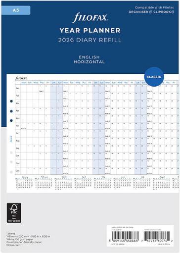 Actual product image Filofax Mini annual planner insert (No binding, English)
