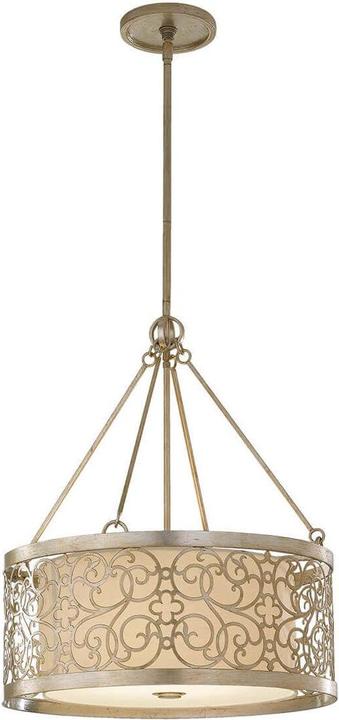 Immagine prodotto Elstead Lighting Lampada a sospensione Arabesque E27 a 4 pieghe in foglia d'argento patinata (E27)