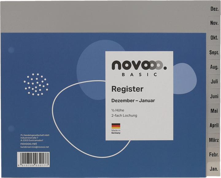 Novooo Register PP grau 1/2 Höhe