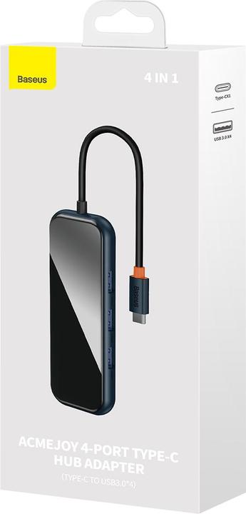 Actual product image Baseus AcmeJoy 4-Port Type-C HUB AdapterType-C to USB3.0*4Dark Grey (USB-C, 4 Ports)