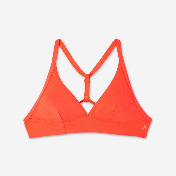 Actual product image Olaian Bikini-Oberteil Bustier Surfen Damen strukturiert Bea neon-orange (80 D)