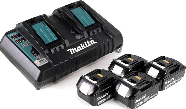 Immagine prodotto Makita DLM 432 PT4 Batteria Tagliaerba 36 V ( 2x 18 V ) 43 cm Brushless + 4x Batteria 5.0 Ah + Set di (Batteria ricaricabile)