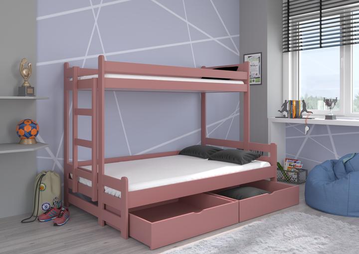 Image du produit ADRK Furniture Lit superposé triple avec matelas BENITO 200x80 (200 x 80 cm)