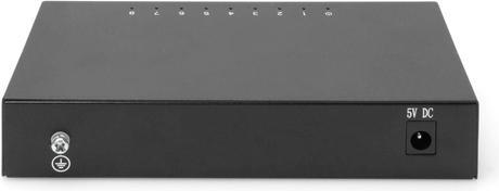 Actual product image Digitus 8-Port Switch, 10/100 Mbps Fast Ethernet, Unmanaged, Metall Housing (8 Ports)