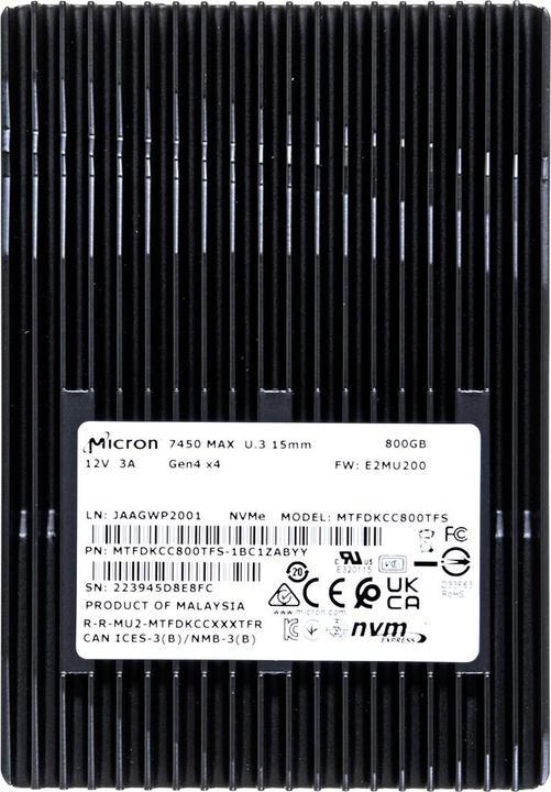 Produktbild Micron 7450 MAX NVMe U.3 SSD (800 GB, 2.5")