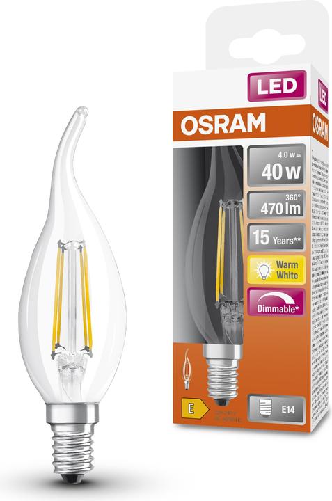 Produktbild Osram Led Retrofit Classic Ba (E14, 40 W, 470 lm, 1 x, E)