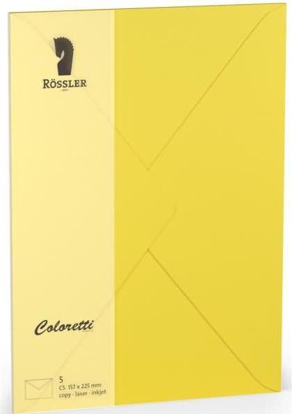Actual product image Magni 220711543 - Coloretti envelopes, 80 g/m², DIN C5, golden yellow, 5 pieces (C5, 5 x)