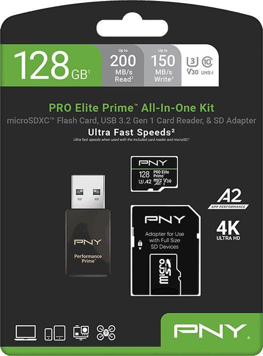 Produktbild PNY PRO ELITE PRIME 128GB (128 GB, microSDXC, U3, UHS-I)
