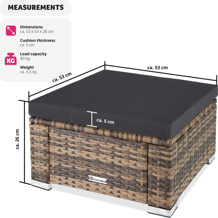 Immagine prodotto tectake Pouf in rattan
