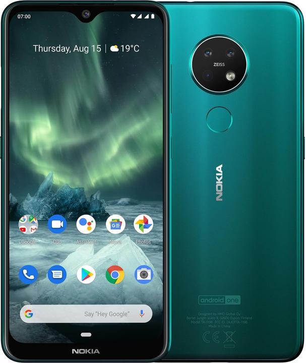 Nokia 7.2 (64 GB, Cyan Green, 6.30", Dual SIM + SD, 48 Mpx, 4G)