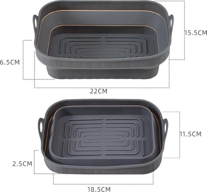 Productafbeelding Scandinavian Collection Airfryer siliconen vormen, rechthoekig