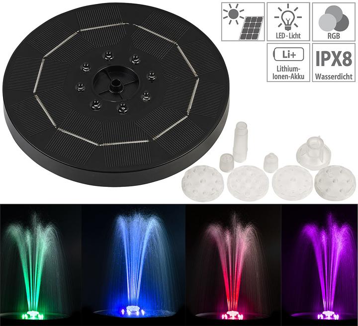 Produktbild Royal Gardineer LED-Solar-Springbrunnen
