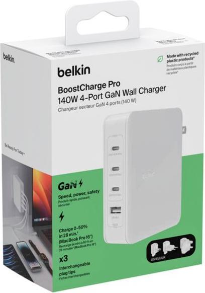 Actual product image Belkin Boost Charge Pro 4-Port GaN Charger (140 W)