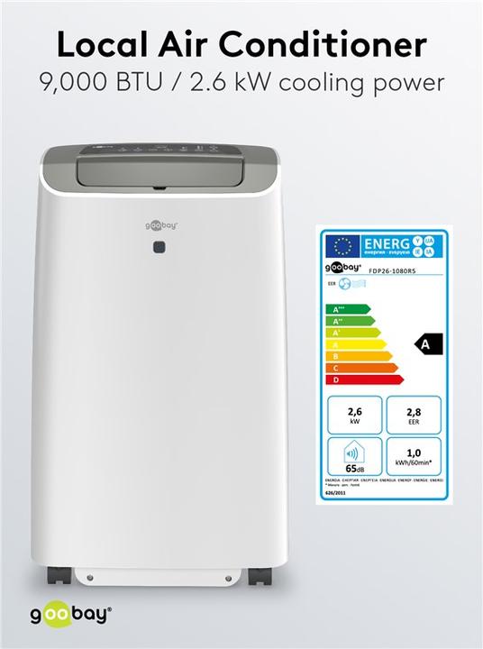 Actual product image Goobay Local Air Conditioner 9000 BTU/2600 W with Remote Control and Timer (20 m², 9000 BTU/h)