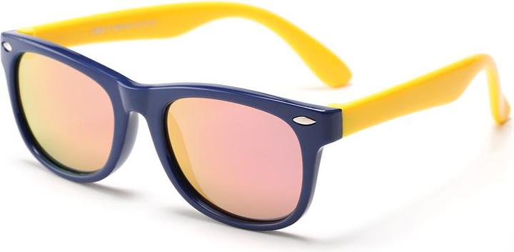 Immagine prodotto Techsuit - Occhiali da sole polarizzati (D802) - per bambini, protezione UV - Giallo / Blu Scuro