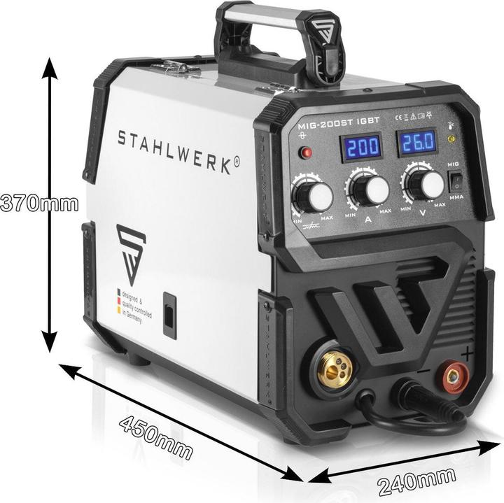 Produktbild Stahlwerk Schweissgerät MIG MAG 200 ST IGBT Schutzgas mit 200 Ampere MMA E-Hand