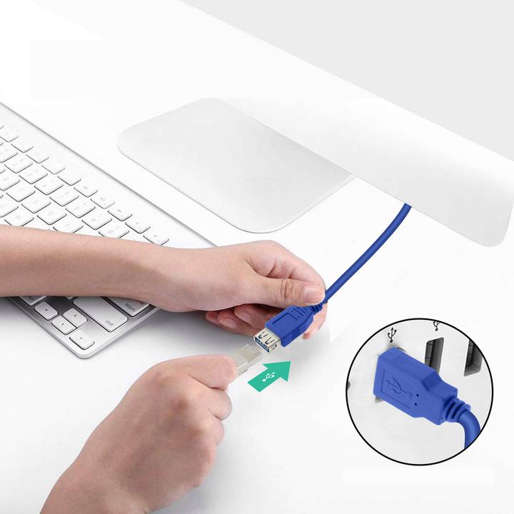 Actual product image LinQ USB 3.0 male/ USB 3.0 female extension cable, 3m, by - Blue (0.30 m, USB 3.0)
