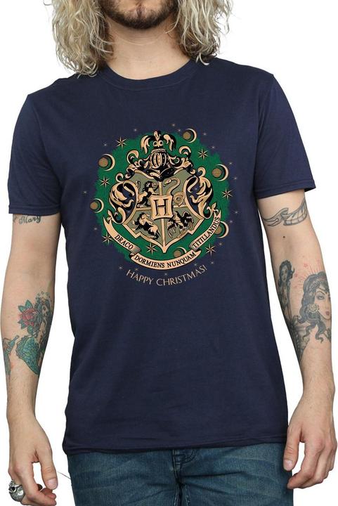 Actual product image Mens Wreath Cotton Christmas T-Shirt (XXL)