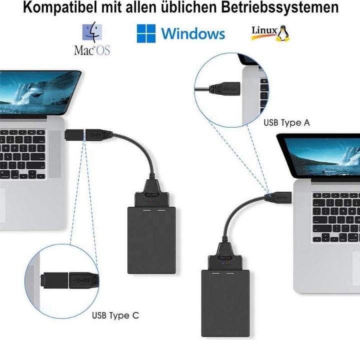 Actual product image Hermex Sata to USB cable adapter