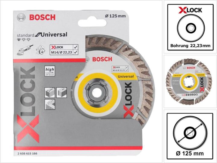Produktbild Bosch Professional Zubehör PRO Multi Material X-Lock Diamanttrennscheibe, 125 x 22,23 mm, 22,23 mm