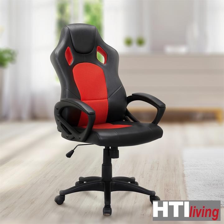 Produktbild HTI-Living Drehstuhl Schwarz-Rot Daytona