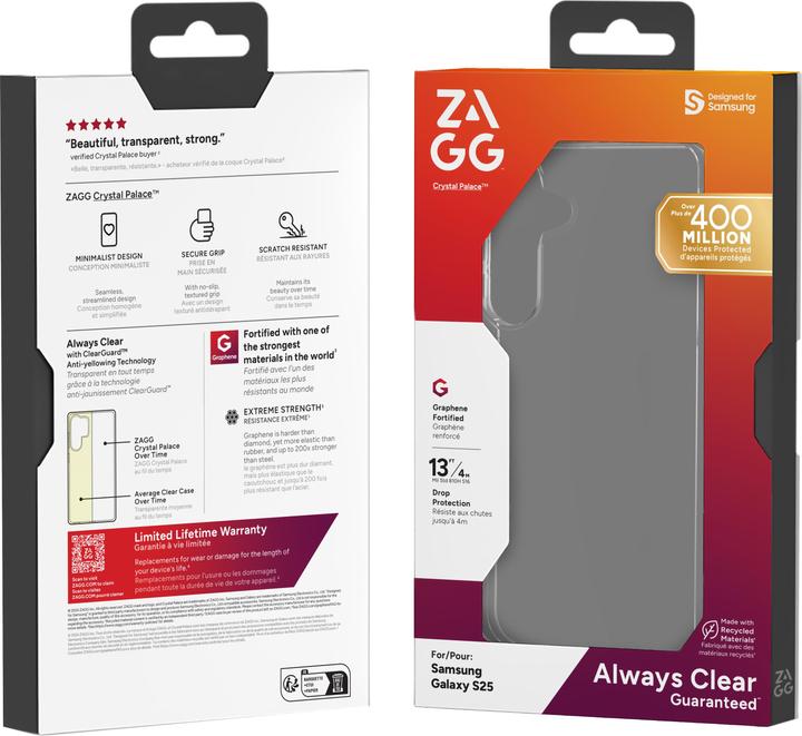 Actual product image Zagg Crystal Palace Graphen Back Cover Durchsichtig Samsung Galaxy S25 (Samsung Galaxy S25)