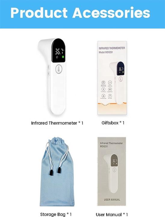 Produktbild PhoneLook Infrarot Fieberthermometer für Babys Digitales kontaktloses Stirn- und Ohrthermometer (Stirn, Ohr, Berührungslos)