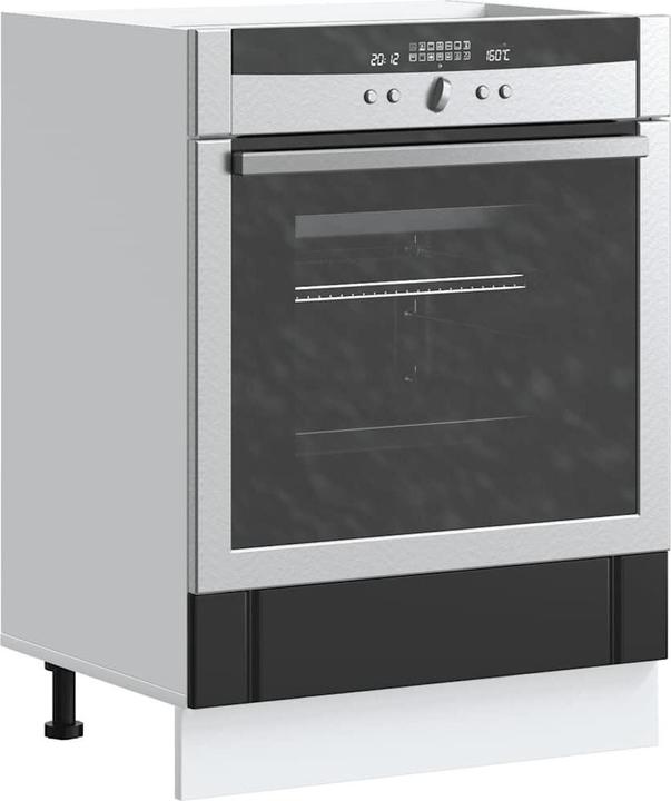 Produktbild VidaXL Herdumbauschrank Lucca Schwarz Holzwerkstoff Backofenschrank (60 x 46 x 81.5 cm)