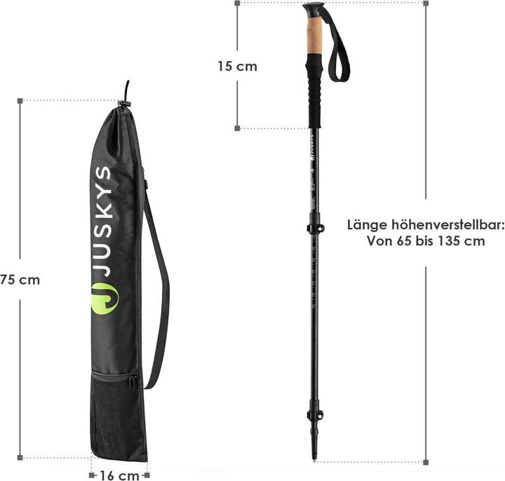 Immagine prodotto Juskys Nordic Walking Stöcke (65 -135 cm)