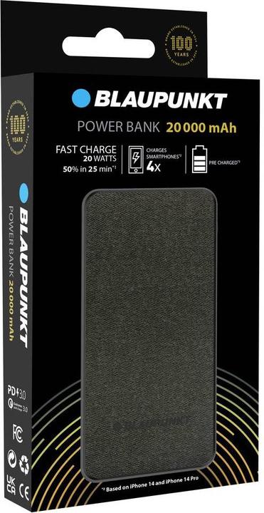 Immagine prodotto Blaupunkt Powerbank 20000 mAh (20000 mAh, 20 W, 20 Wh)