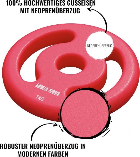 Produktbild Gorilla Sports Hantelscheiben (2 x 1 kg)