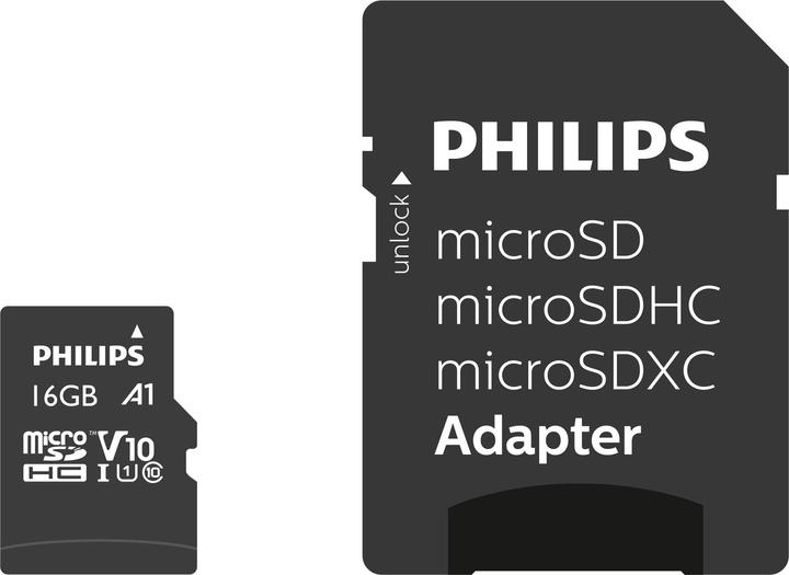 Philips MicroSDHC Class 10 UHS-I U1 with adapter (16 GB, microSDHC, U1, UHS-I)