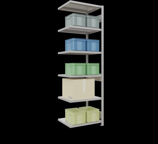 Actual product image Schulte Lagertechnik MULTIplus250 boltless add-on bay system with length bolts