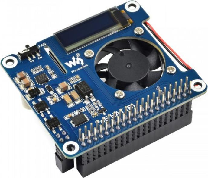 Produktbild WaveShare Power over Ethernet (PoE) HAT mit OLED Display für Raspberry Pi 4B & 3B+